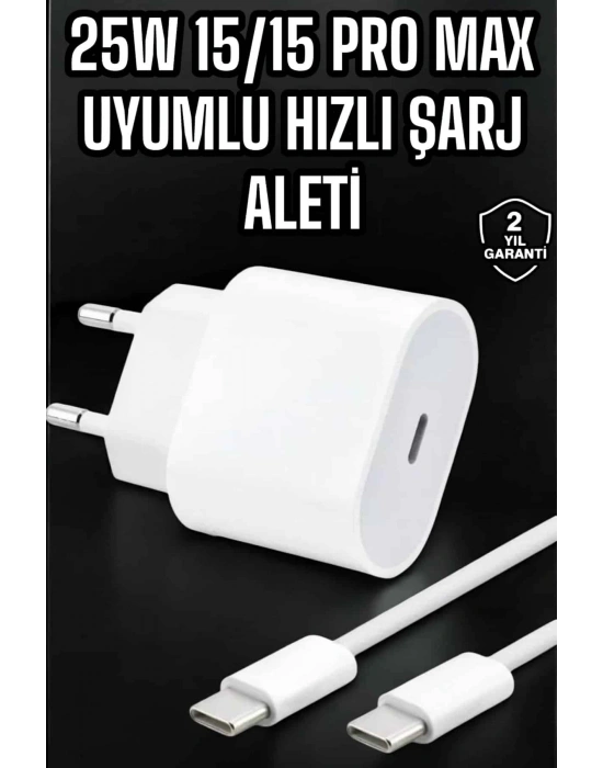 Güç Adaptörü ve Kablosu Şarj Aleti 15/15 Pro Max Uyumlu Hızlı Şarj