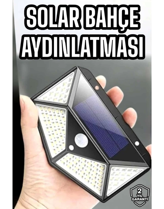 Güneş Enerjili Bahçe Aydınlatma Lambası Solar 100 Led Lamba