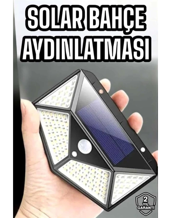 Güneş Enerjili Bahçe Aydınlatma Lambası Solar 100 Led Lamba