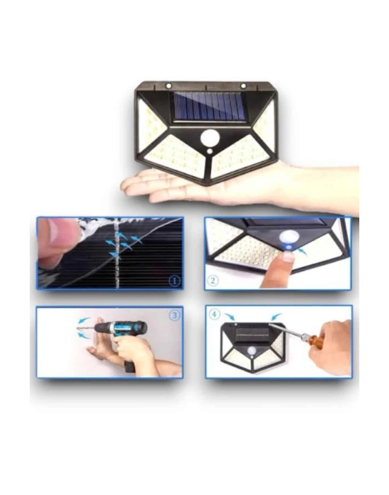 Güneş Enerjili Bahçe Lambası 100 Led Bahçe Lambası Bahçe Aydınlatma