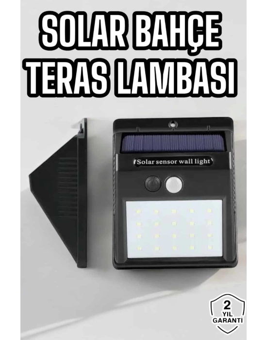 Güneş Enerjili Bahçe Lambası Solar Gece Aydınlatma Sensörlü Lamba