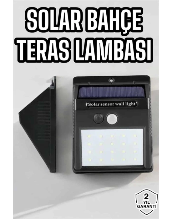 Güneş Enerjili Bahçe Lambası Solar Gece Aydınlatma Sensörlü Lamba