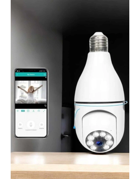 Güvenlik Kamerası Wifi Kamera Duylu Ev Kamerası Wifi Bağlantılı Dönebilen