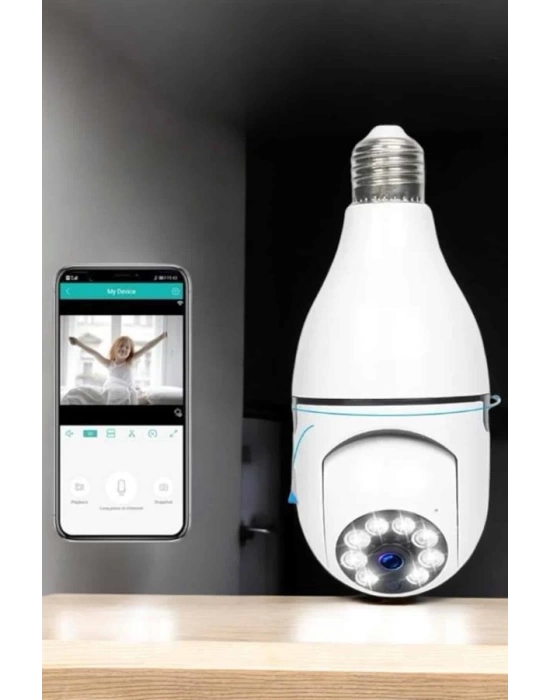 Güvenlik Kamerası Wifi Kamera Duylu Ev Kamerası Wifi Bağlantılı Dönebilen