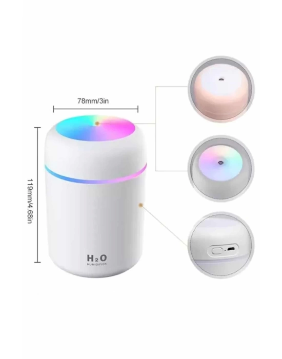 Hava Nemlendirici Buhar Makinesi Led Işıklı USB Dekoratif Nemlendirici