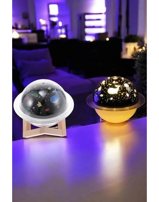 Hava Nemlendirici Masa ve Gece Lambası USB Projeksiyon Aromaterapi
