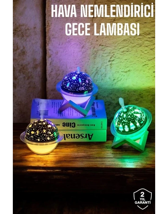 Hava Nemlendirici Masa ve Gece Lambası USB Projeksiyon Aromaterapi
