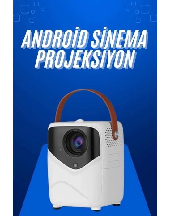 HD Ayaklı Portatif Projeksiyon Cihazı Android İşlemcili Sinema Projektörü