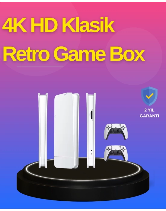 HDMI Çıkışlı Kablosuz 2 Kollu 4K Retro Oyun Kutusu