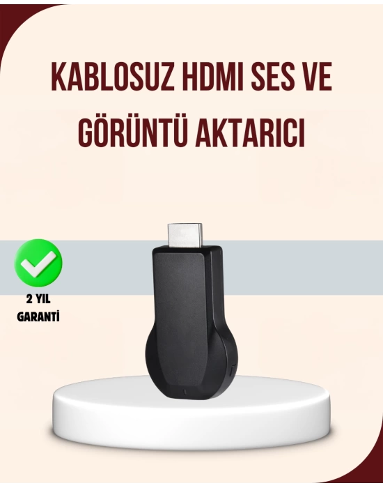 HDMI Kablosuz Ekran Alıcısı – iOS, Android, Mac, PC Uyumluluğu