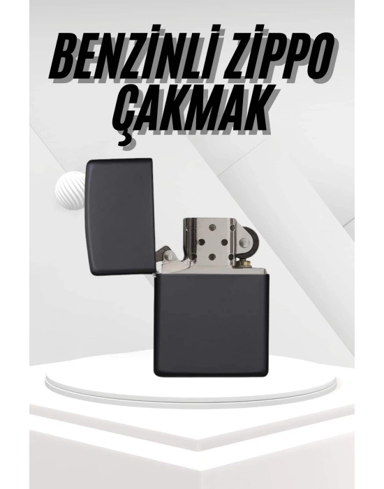 Hediyelik Zarif Zippo Model Siyah Benzinli Çakmak