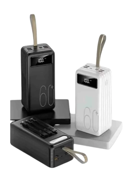 Hızlı Şarj 4 Çıkışlı Powerbank 60.000 Mah Taşınabilir Dijital Göstergeli