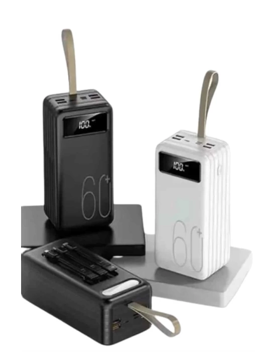 Hızlı Şarj 4 Çıkışlı Powerbank 60.000 Mah Taşınabilir Dijital Göstergeli