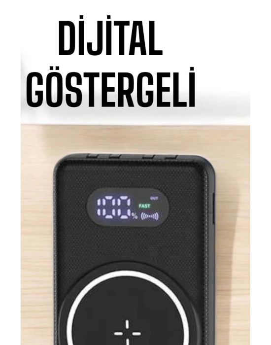 Hızlı Şarj Dijital Göstergeli Powerbankli Çoklu Şarj Özelliği
