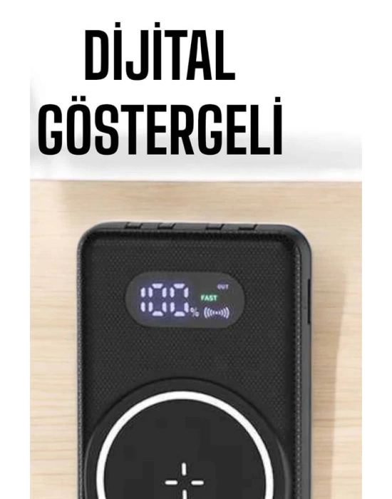 Hızlı Şarj Dijital Göstergeli Powerbankli Çoklu Şarj Özelliği