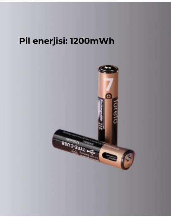 Hızlı Şarj Teknolojili USB Şarjlı AAA Pil – 40 Dakikada Tam Şarj