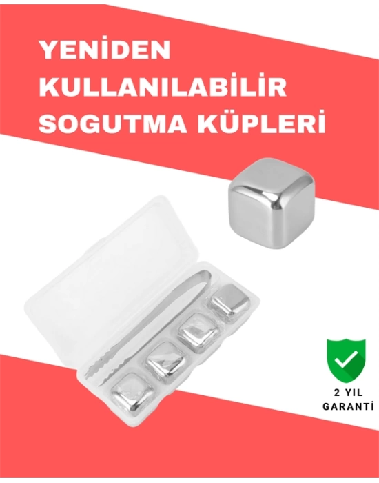 Hızlı Soğutma Özellikli Paslanmaz Metal Buz Küpü Takımı