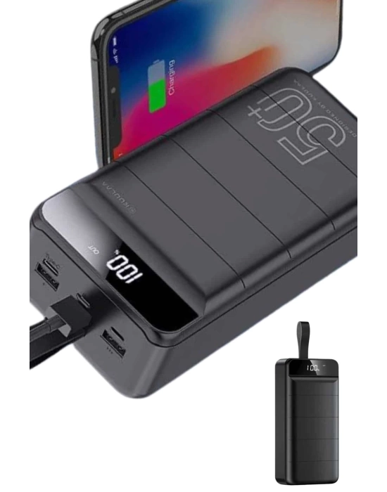 Hızlı Taşınabilir 50.000 Mah Powerbank Led Ekran Android ve İOS Uyumlu