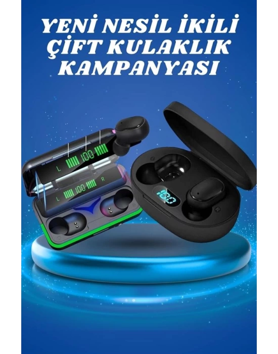 İkili Bluetooth Kulaklık Dijital Göstergeli Uzun Pil Ömrü Yüksek Ses Kaliteli