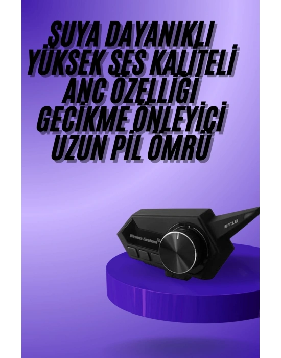 Intercom Bluetooth Kulaklık Kask Kulaklığı ANC Özelliği Yüksek Ses Kaliteli