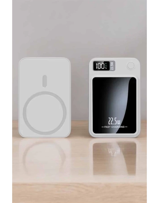iOS Uyumlu 22.5W Hızlı Şarj Magsafe Powerbank Dijital Göstergeli 10.000 mAh