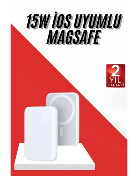 İOS Uyumlu Magsafe Kablosuz 15w Şarj Powerbank Magesafe