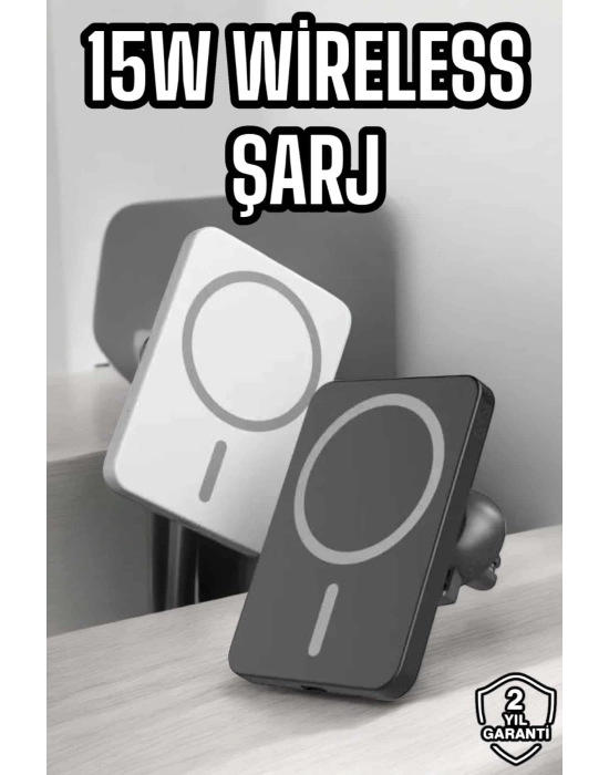 İOS Uyumlu Manyetik Tasarım Magsafe İphone 12/13/14/15 araç şarjı