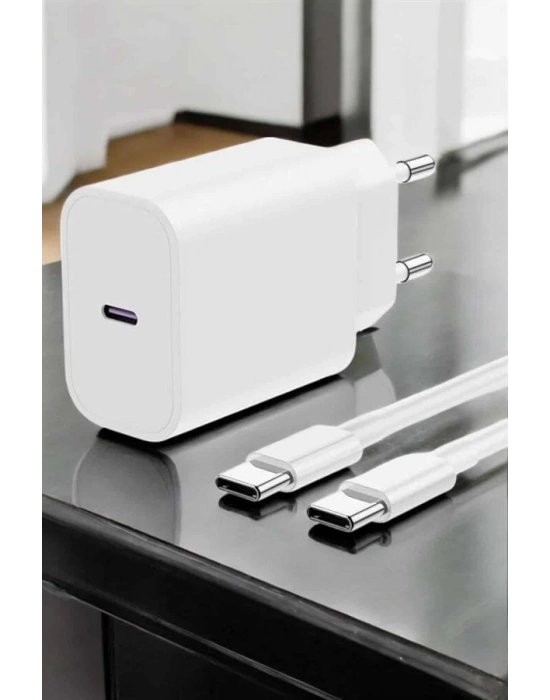 İOS Uyumlu Type-C Girişli Hızlı Şarj 15/15 Pro Max Adaptör ve Kablosu