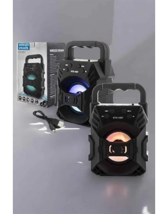 Işıklı Bluetooth Hoparlör Müzik ve Renkli Işık Taşınabiilir
