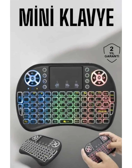 Işıklı Kablosuz Mini Q Klavye Tüm Cihazlara Uyumlu