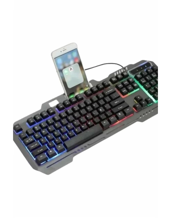 Işıklı Oyuncu Q Klavye Mouse Seti Siyah Gaming Oyuncu Klavye
