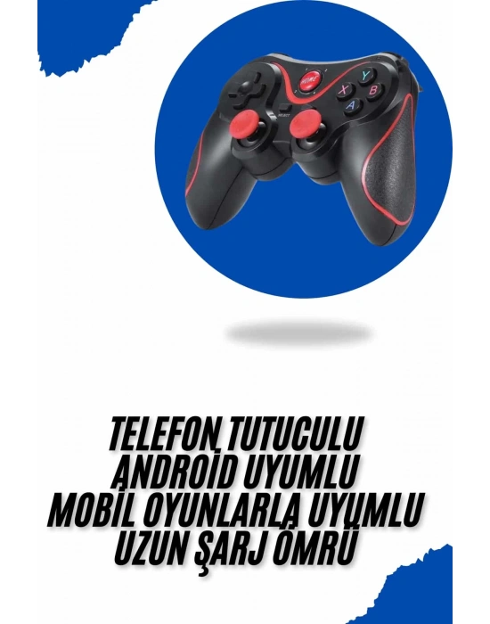 Joystik Gamepad Bluetooth Telefon Tutucu Oyun Kolu Telefon Android Uyumlu