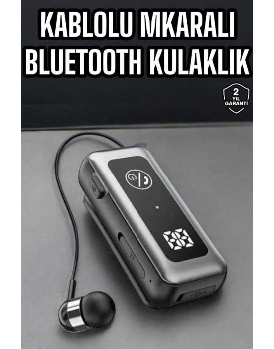 Kablolu Bluetooth Kulaklık Kulak İçi Stereo Mikrofonlu Dijital Göstergeli