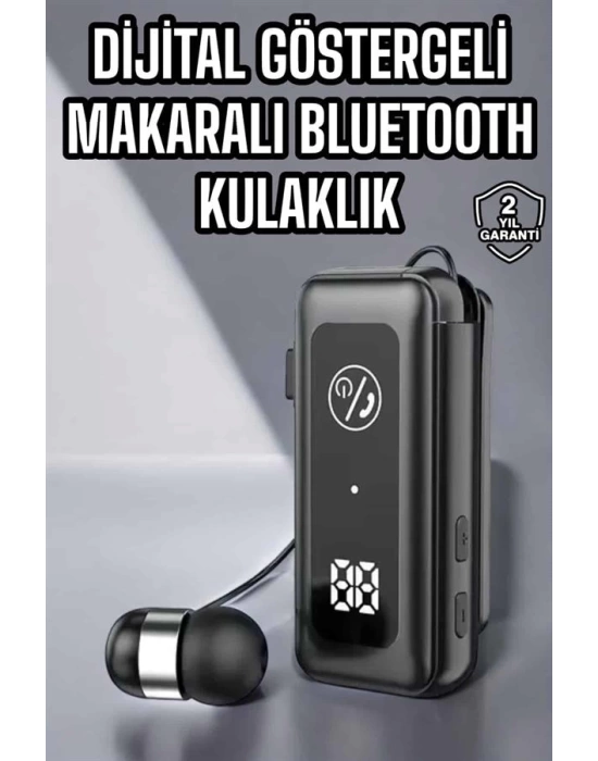 Kablolu Makaralı Bluetooth Kulaklık Uzun Pil Ömrü Dijital Göstergeli
