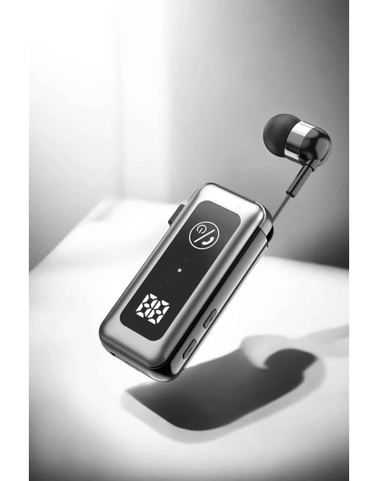 Kablolu Makaralı Bluetooth Kulaklık Uzun Pil Ömrü Dijital Göstergeli