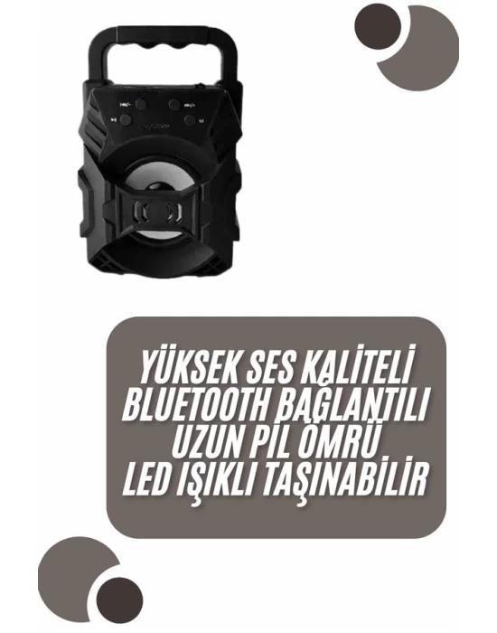 Kablosuz Bluetooth Hoparlör Ses Bombası RGB Işıklı Taşınabilir Yüksek Ses Kaliteli