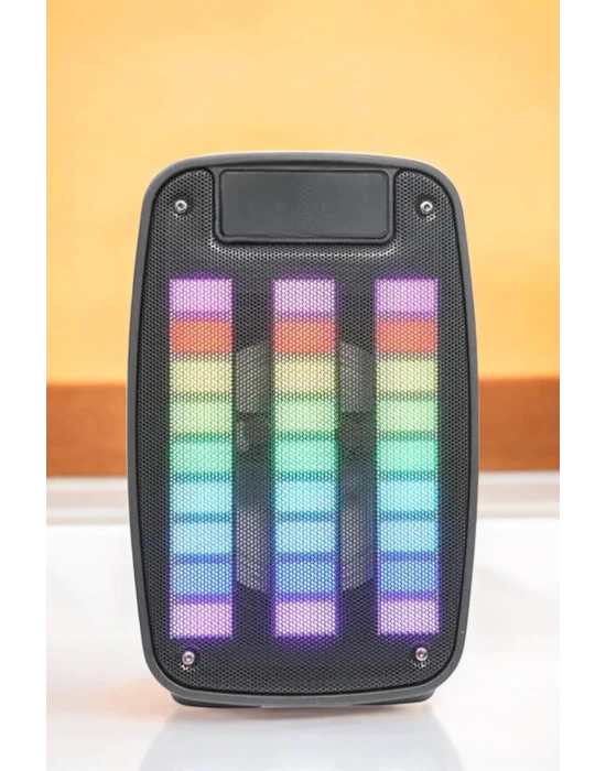 Kablosuz Bluetooth Hoparlör Taşınabilir 6.5 inç LED Işık Kareoke