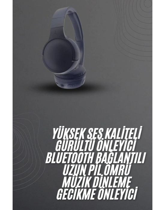Kablosuz Bluetooth Kulaklık Kulak Üstü Ayarlanabilir Uzun Ömürlü