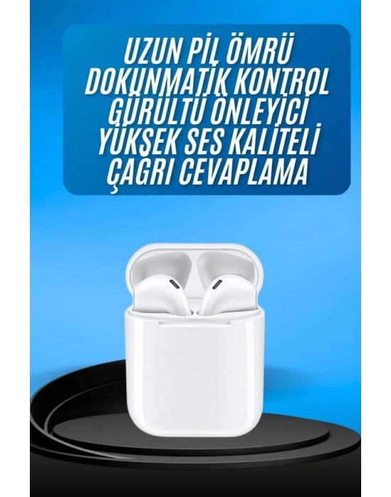 Kablosuz Bluetooth Kulaklık Yeni Nesil Android ve İOS Uyumlu Kulaklık Beyaz
