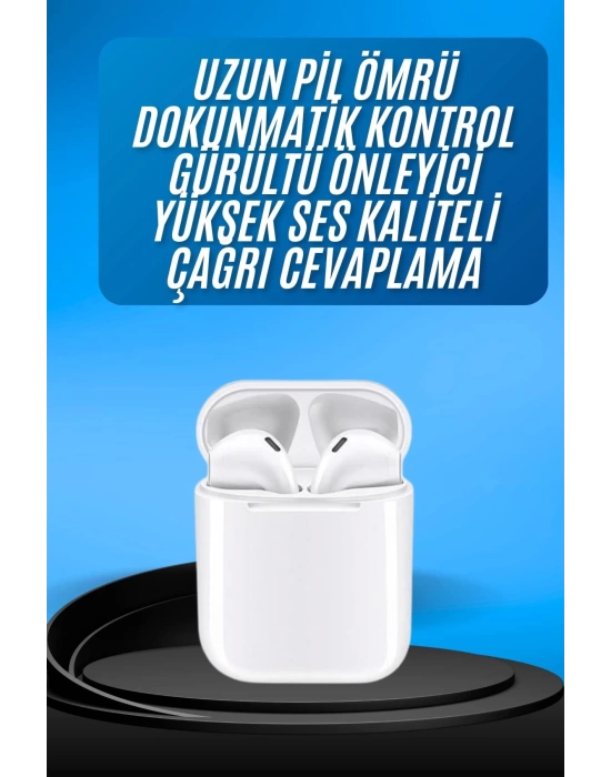 Kablosuz Bluetooth Kulaklık Yeni Nesil Android ve İOS Uyumlu Kulaklık Beyaz
