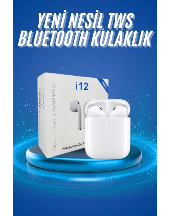 Kablosuz Bluetooth Kulaklık Yeni Nesil Android ve İOS Uyumlu Kulaklık Beyaz