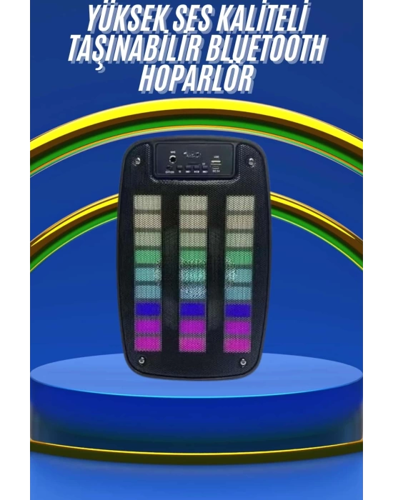 Kablosuz Hoparlör İOS ve Android Uyumlu Şarjlı SD Kart Girişli Bluetooth Hoparlör
