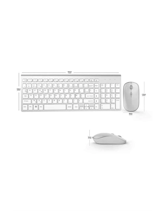 Kablosuz Klavye Mouse Seti Beyaz Q Klavye Tüm Cihazlara Uyumlu