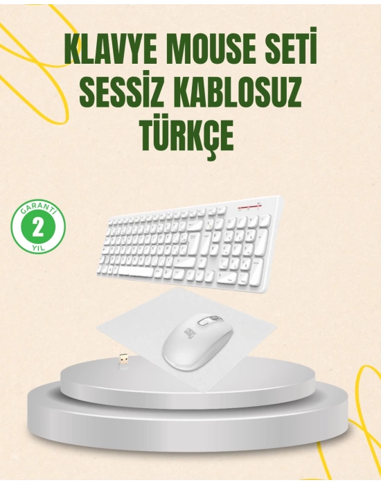 Kablosuz Klavye ve Mouse Seti - Ergonomik Tasarım, Sessiz Kullanım, Geniş Uyumluluk