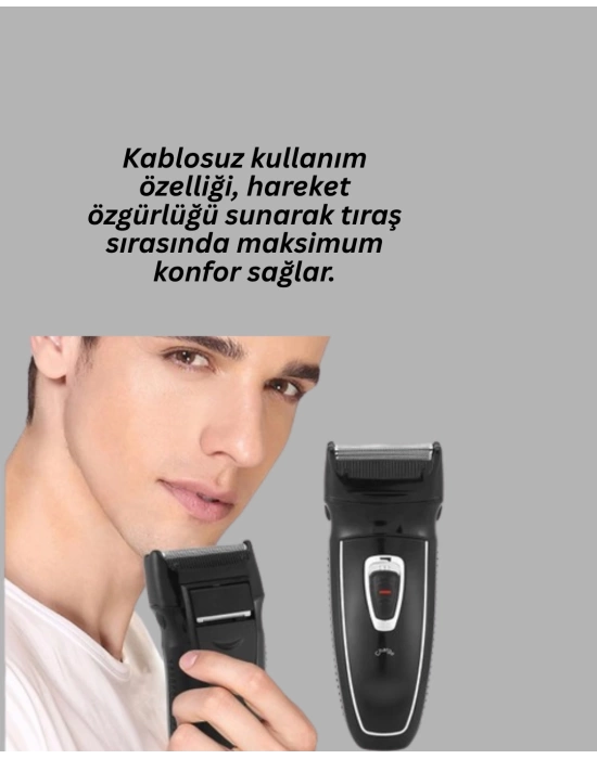Kablosuz Kuru Tıraş Makinesi Folyo Başlıklı