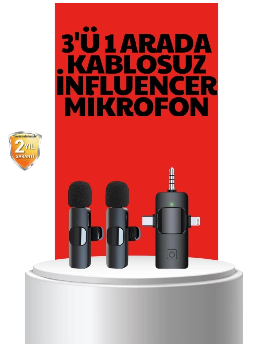 Kablosuz Mikrofon - Telefon ve Bilgisayar Uyumlu