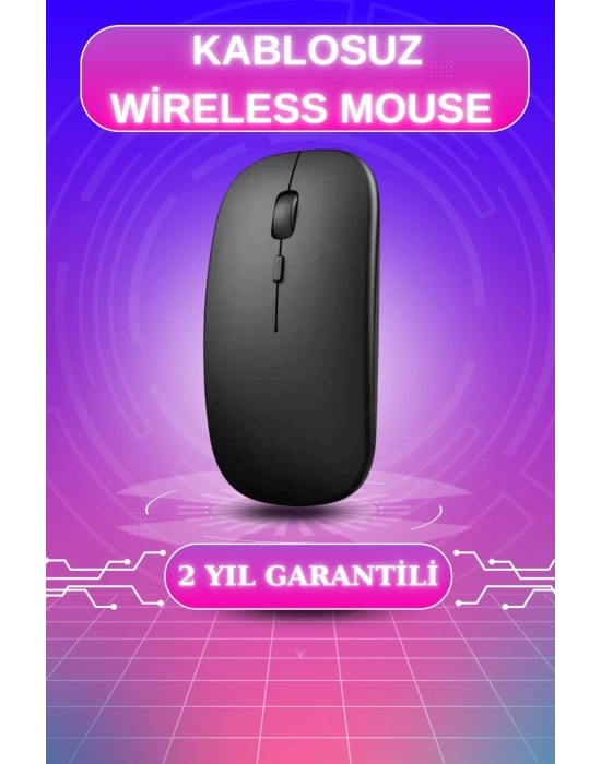 Kablosuz Mouse Fare Şarjlı Bluetooth Wireless Çift Modlu Sessiz