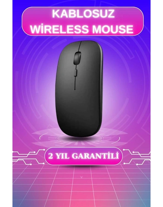 Kablosuz Mouse Fare Şarjlı Bluetooth Wireless Çift Modlu Sessiz