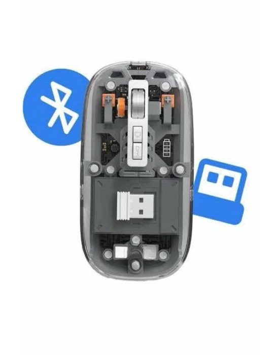 Kablosuz Mouse Fare Şarjlı Bluetooth Wireless Çift Modlu Sessiz