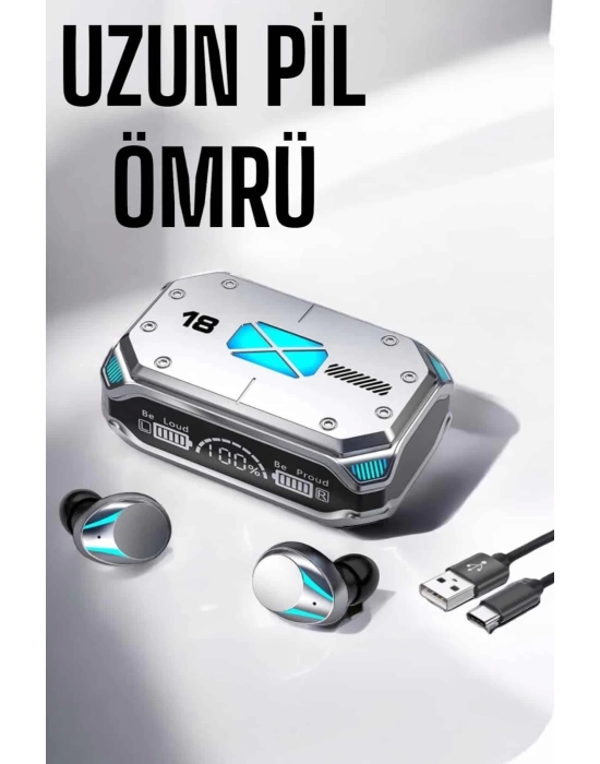 Kablosuz Powerbankli Oyuncu Kulaklığı Gürültü Önleyici
